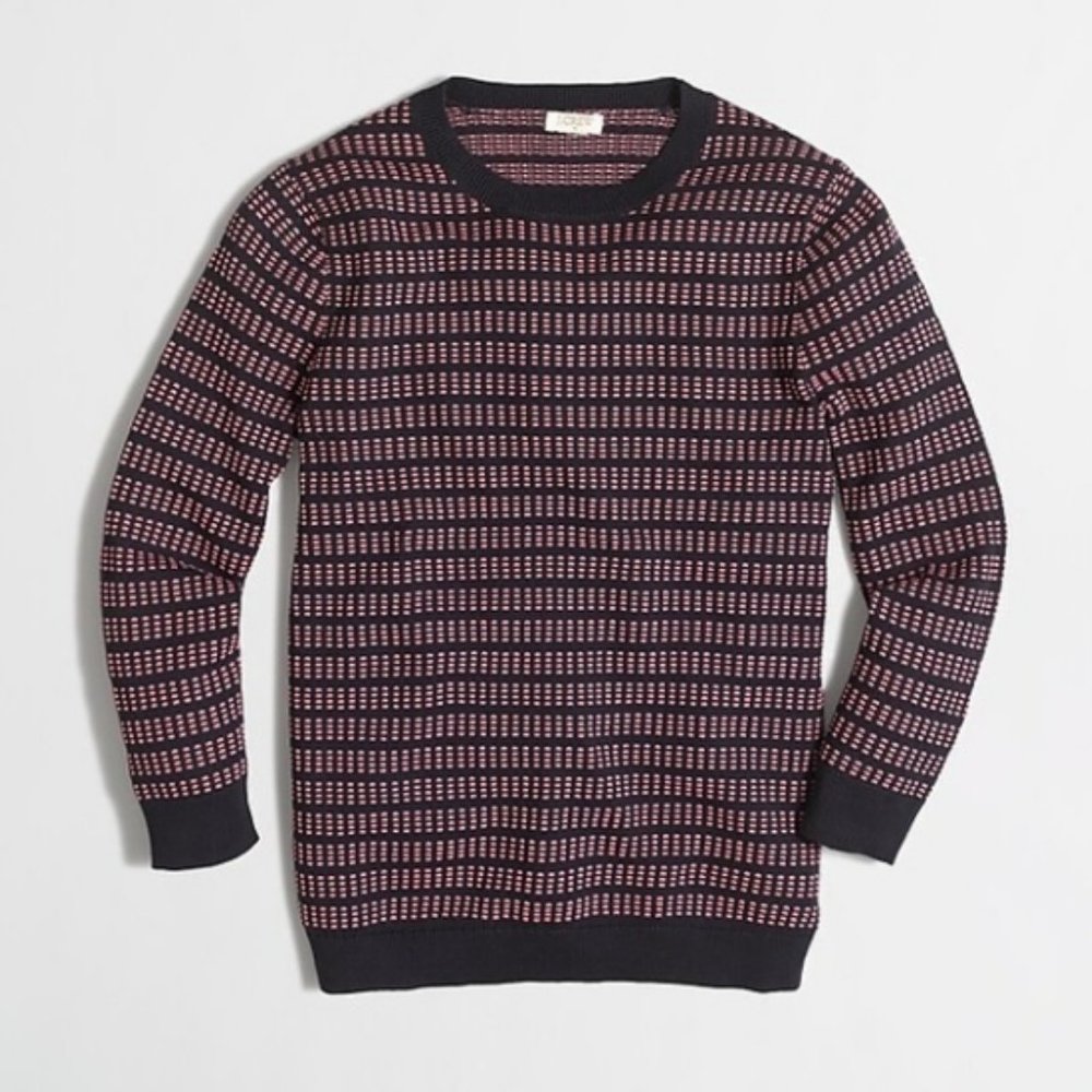 J. Crew ~ Grid Stitch crew neck cotton sweater